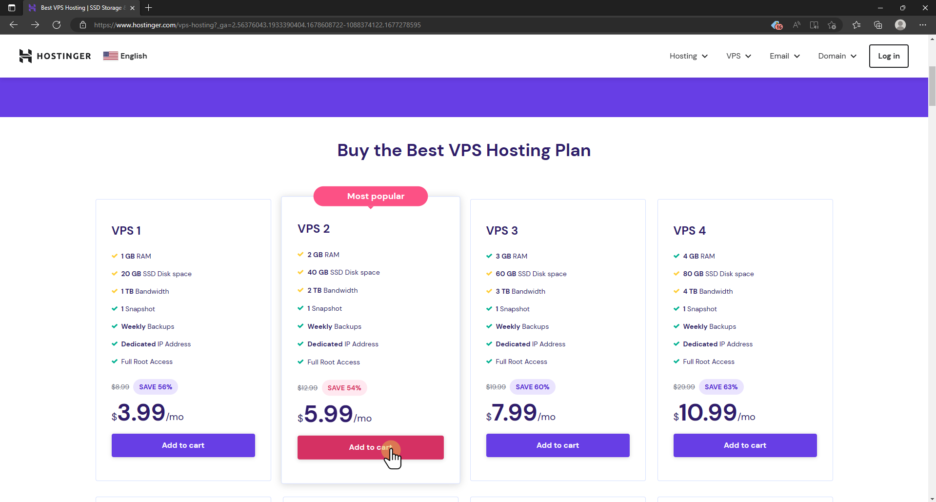 setup hostinger vps: choose server